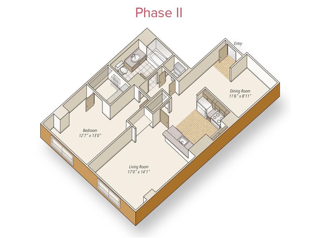 1 bed |  1 bath |  "apartment"